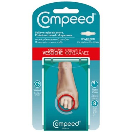 Blister Blister Zehen Interdigitalpflaster, 8 Stück, Compeed