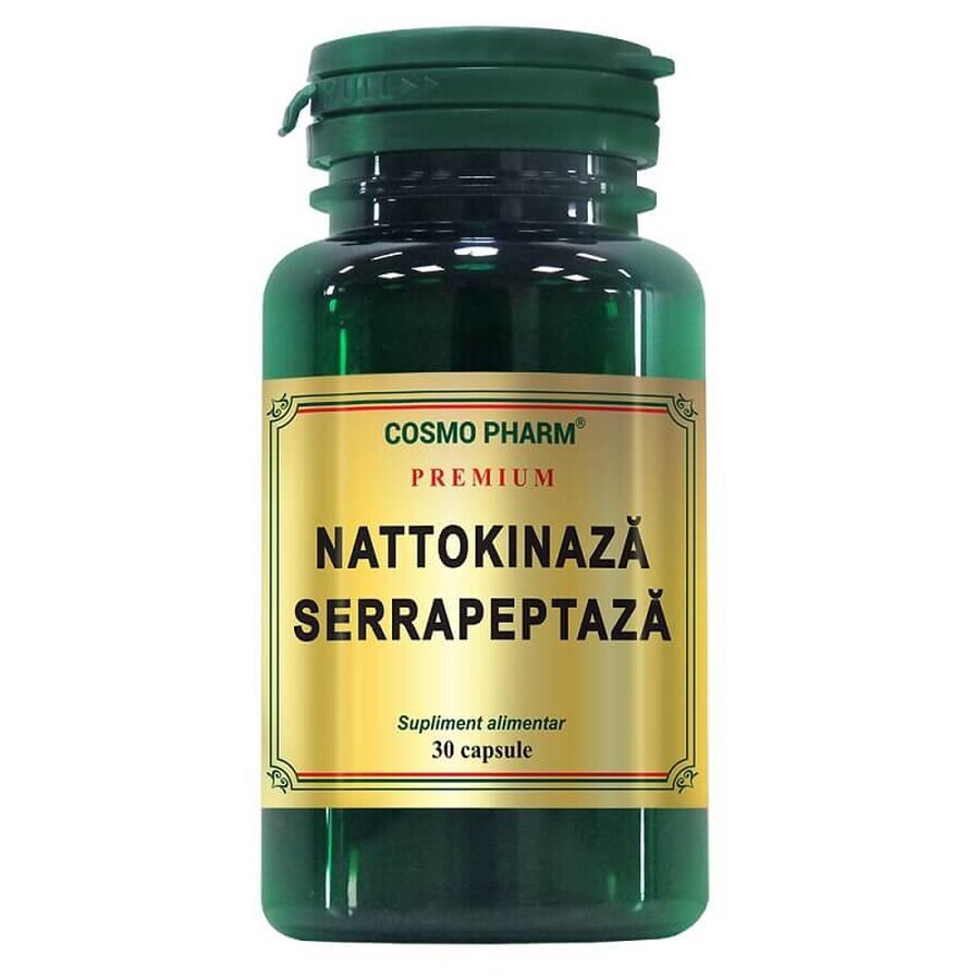 Premium Nattokinase Serrapeptase, 30 pflanzliche Kapseln, Cosmopharm Bewertungen