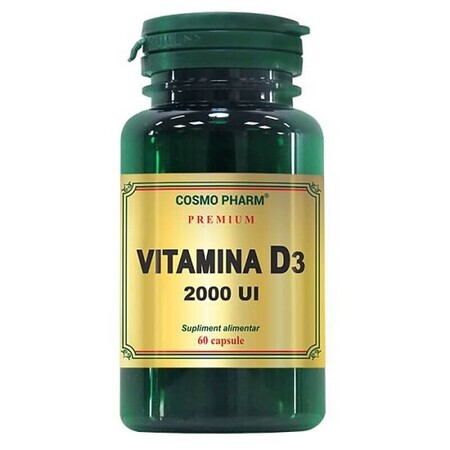 Premium Vitamina D3 2000 UI, 60 capsule, Cosmopharm