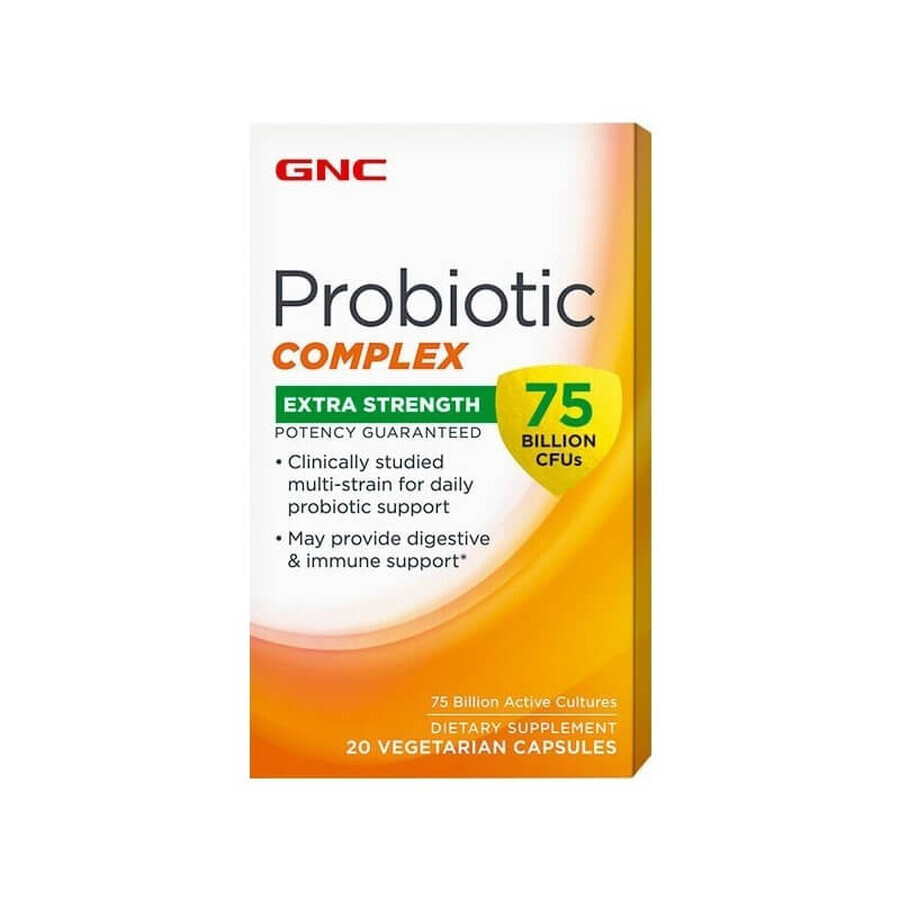 Probiotic Complex Extra Strength 75 Miliarde Culturi vii (424627), 20 Capsule , GNC