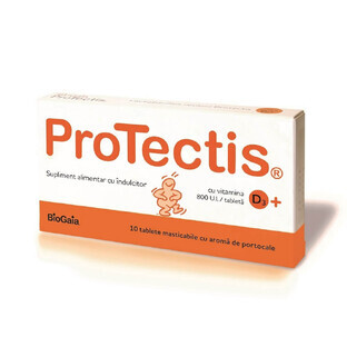 Protectis mit Vitamin D3 800IU Orangengeschmack, 10 Tabletten, BioGaia