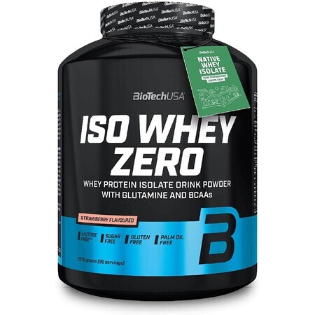 Iso Whey Zero Eiweißpulver mit Erdbeergeschmack, 2270 g, BiotechUsa