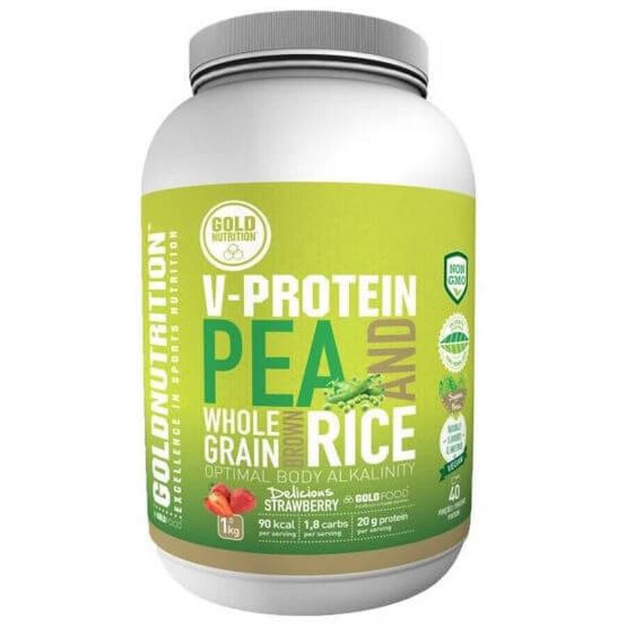 Pudra Proteica Vegetala V-Protein Ciocolata, 1 Kg, Gold Nutrition