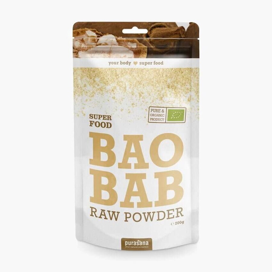 Pulbere organica de Baobab, 200g, Purasana