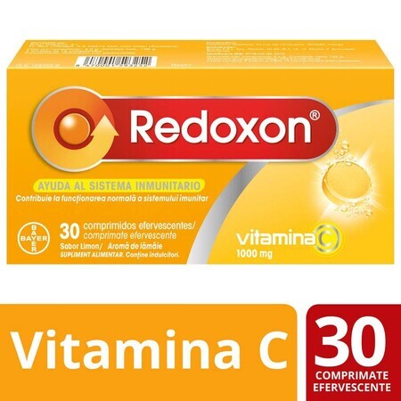 Redoxon 1000 mg vitamin C with lemon flavour, 30 effervescent tablets, Bayer