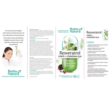 Resveratrol Forte + Koenzym Q10, 30 kapsułek, Rotta Natura: ceny i cechy