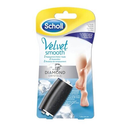 Rezerve pentru pila electronica cu cristale de diamant Velvet Smooth, 2 bucati, Scholl