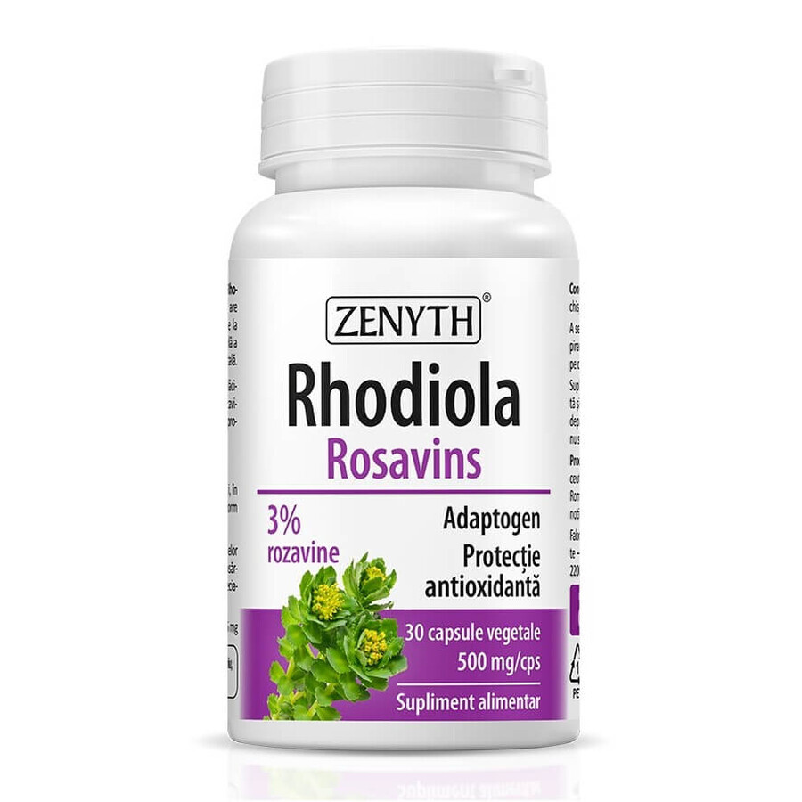 Rhodiola Rosavins 500mg, 30 vegetarische Kapseln, Zenyth