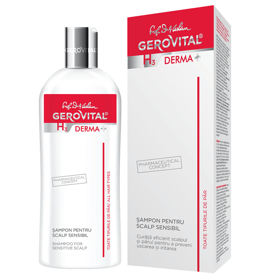 Shampoo für empfindliche Kopfhaut Gerovital H3 Derma+, 200 ml, Farmec