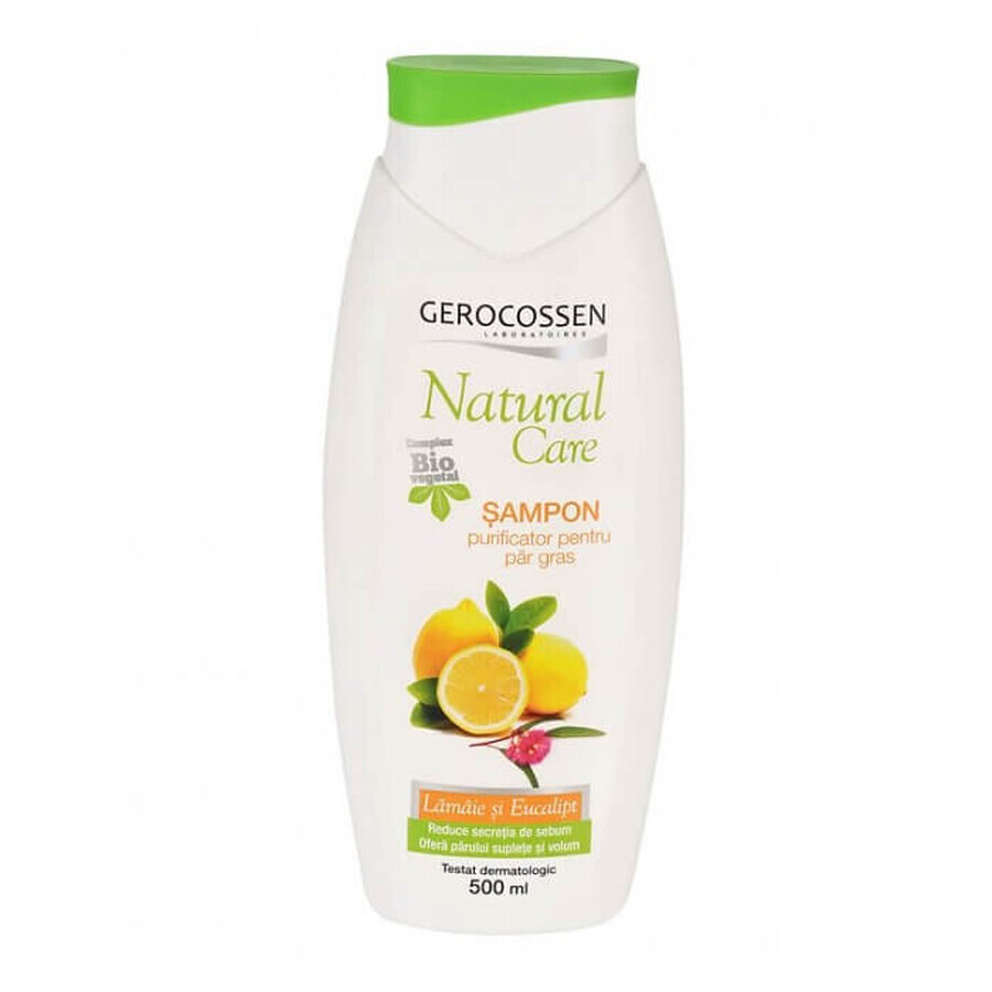 Sampon purificator pentru par gras cu lamaie si eucalipt Natural Care, 500 ml, Gerocossen