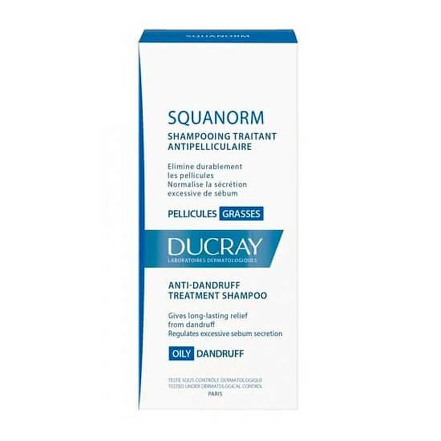 Squanorm Anti-Fett-Kopfhautbehandlung Shampoo, 200 ml, Ducray