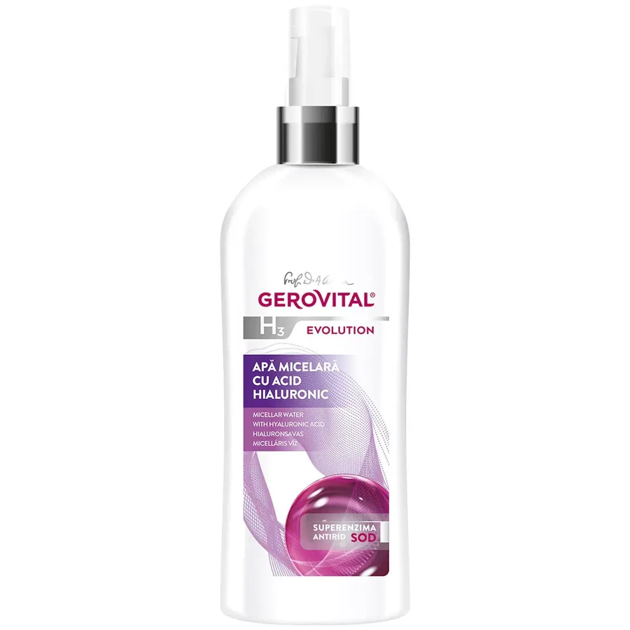 Apă micelară cu acid hialuronic Gerovital H3 Evolution, 150 ml, Farmec