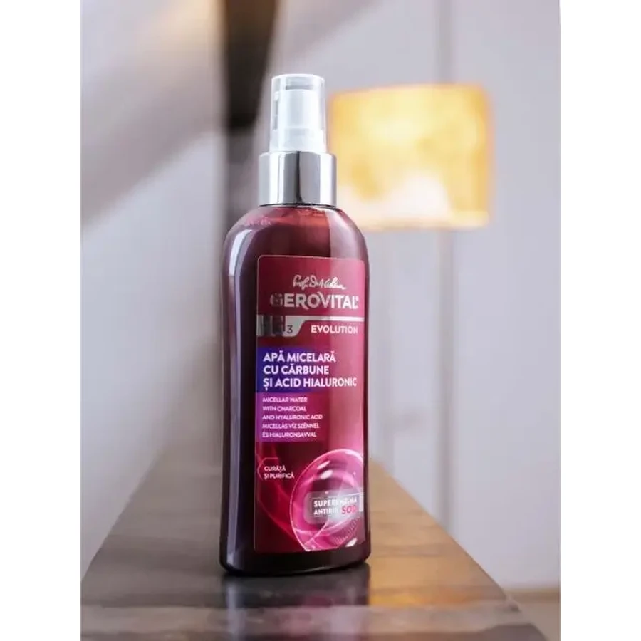 Gerovital H3 Evolution Mizellenwasser mit Aktivkohle und Hyaluronsäure, 150 ml