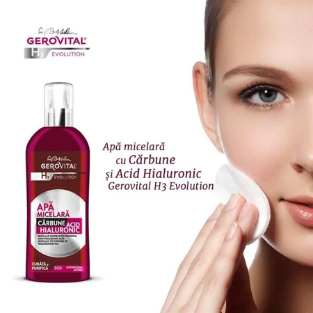 Gerovital H3 Evolution Mizellenwasser mit Aktivkohle und Hyaluronsäure, 150 ml
