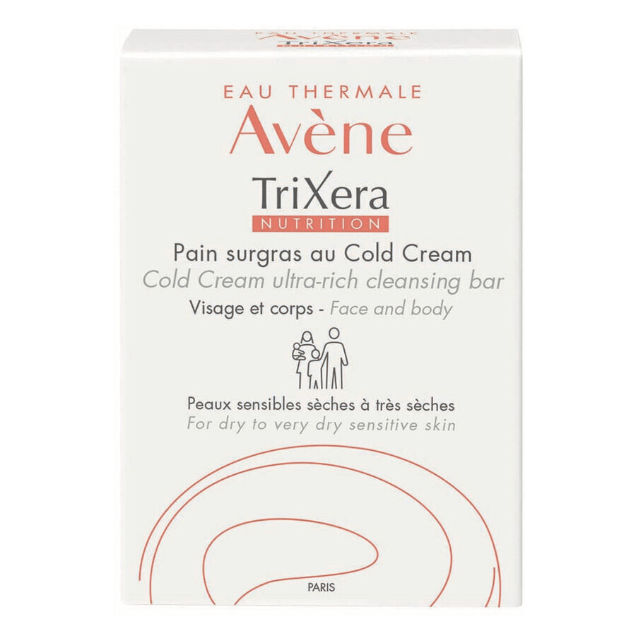Feuchtigkeitsspendende Seife für empfindliche und trockene Haut Trixera Nutrition, 100 g, Avene