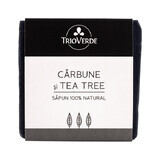 Naturseife mit Holzkohle und Teebaum, 110 g, Trio Verde