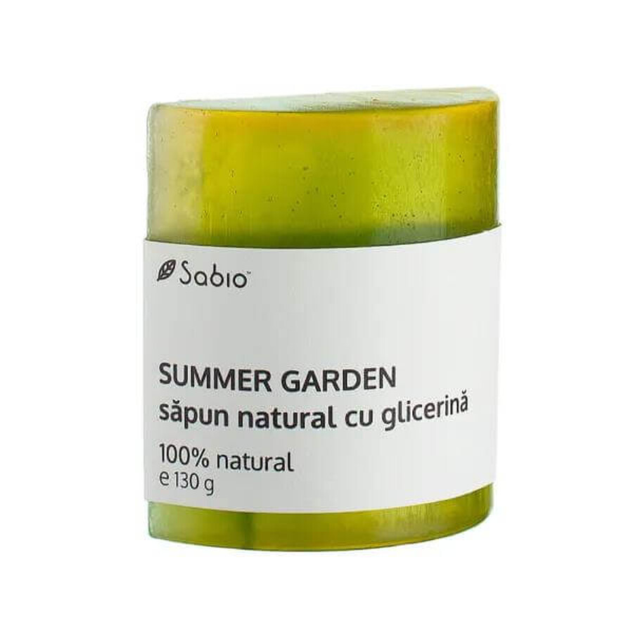Naturseife mit Glyzerin Sommergarten, 130 g, Sabio
