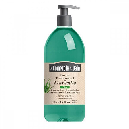 Sapun traditional de Marsilia cu parfum de Aloe, 1000 ml, Le Comptoir du Bain