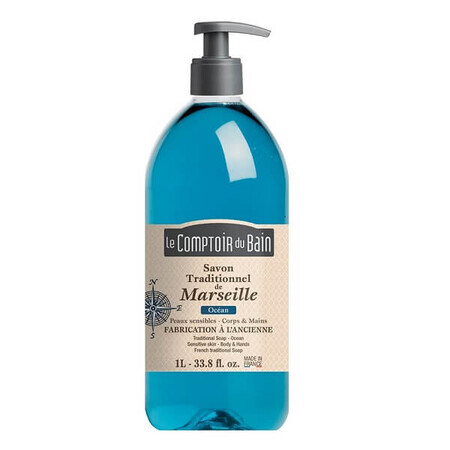 Traditional Marseille soap with Ocean fragrance, 1000 ml, Le Comptoir du Bain