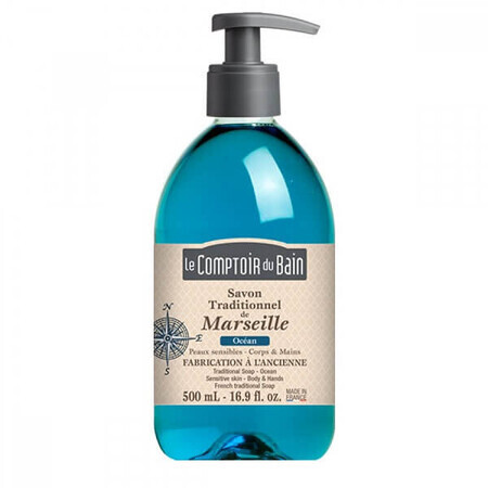 Sapun traditional de Marsilia cu parfum de Ocean, 500 ml, Le Comptoir du Bain