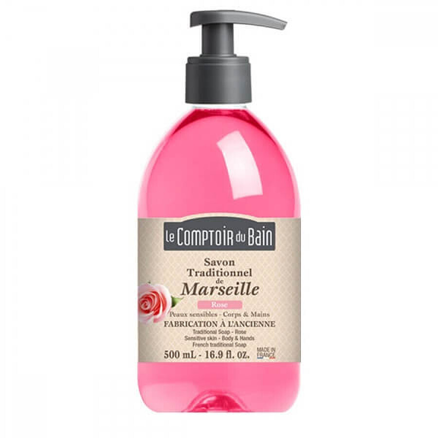 Traditionelle Marseiller Seife mit Rosenduft, 500 ml, Le Comptoir du Bain