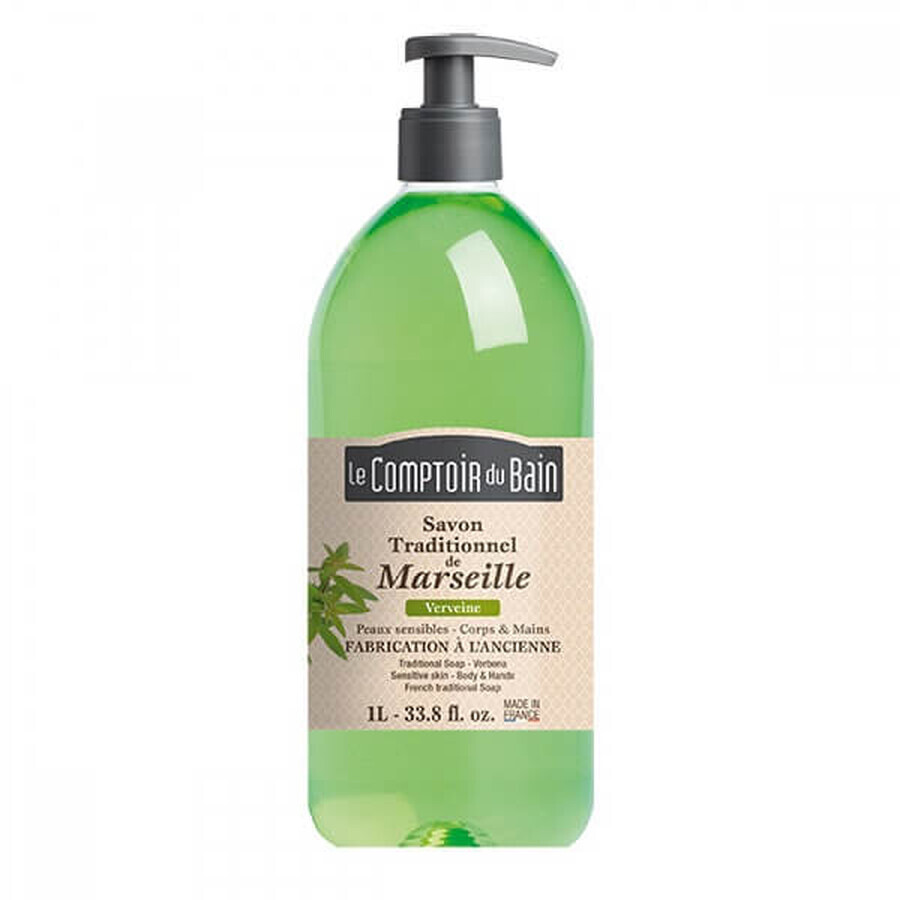 Sapun traditional de Marsilia cu parfum de Verbina, 1000 ml, Le Comptoir du Bain