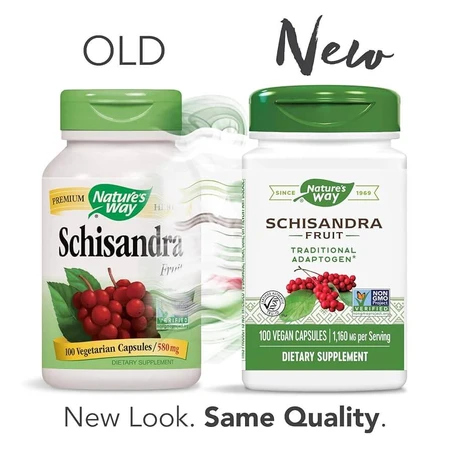 Schizandra Fruit Natures Way, 100 capsules, 580 mg, Secom