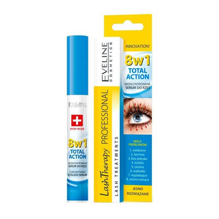 Ser concentrat pentru gene Lash Therapy Total Action 8 in 1, 10 ml, Eveline Cosmetics