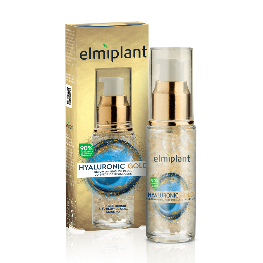 Serum pentru fata cu efect de umplere Hyaluronic Gold, 30 ml, Elmiplant recenzii