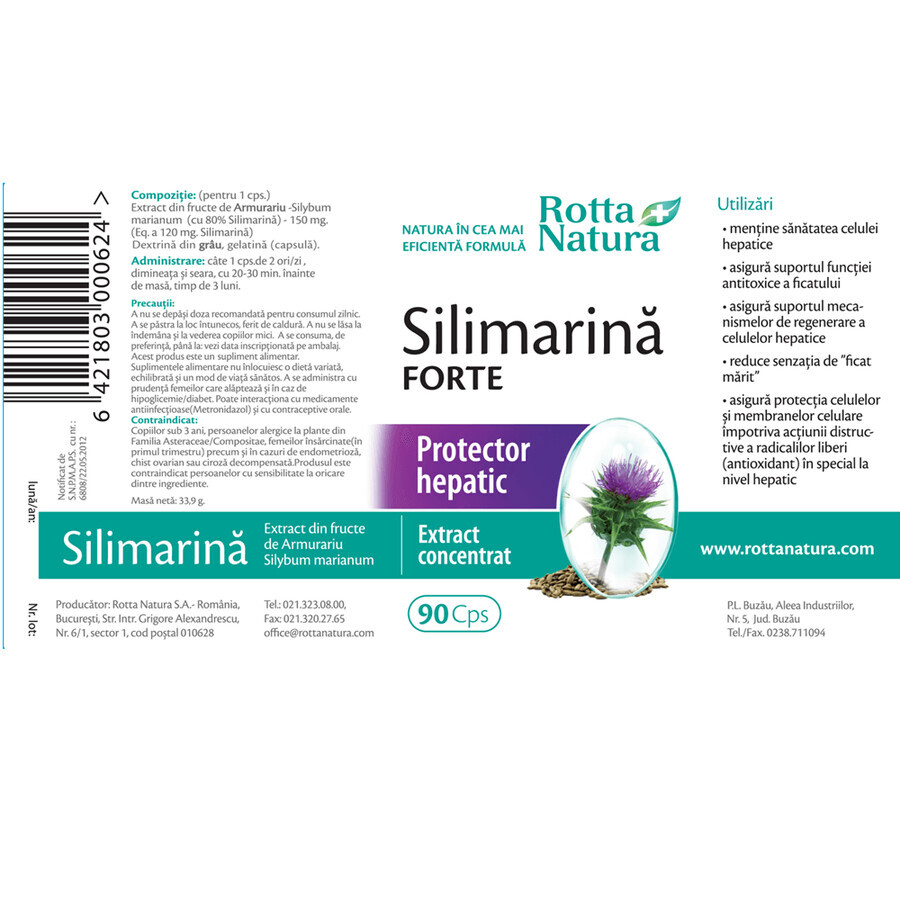 Silymarin Forte, 90 Kapseln, Rotta Natura