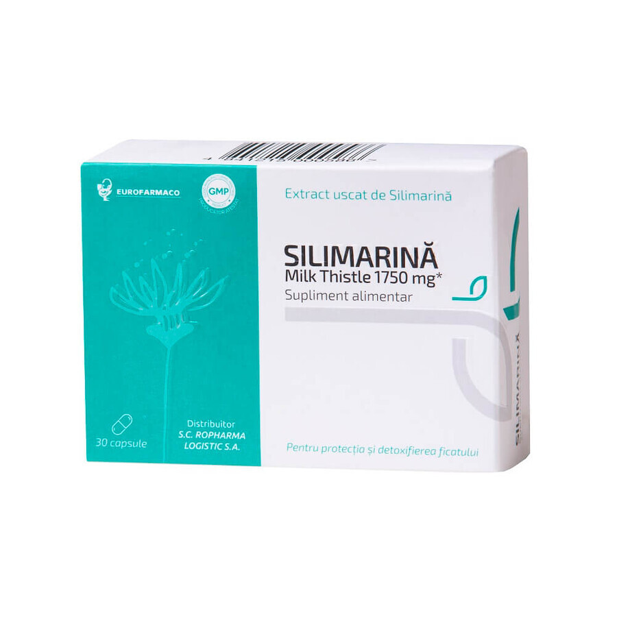 Silymarin Mariendistel 1750mg, 30 Kapseln, Europharmaco