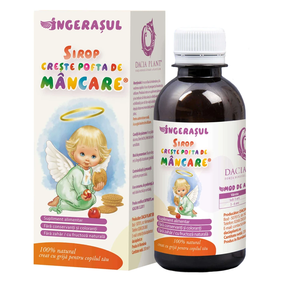 Îngerașul Appetite-Increasing Syrup, 200 ml, Dacia Plant