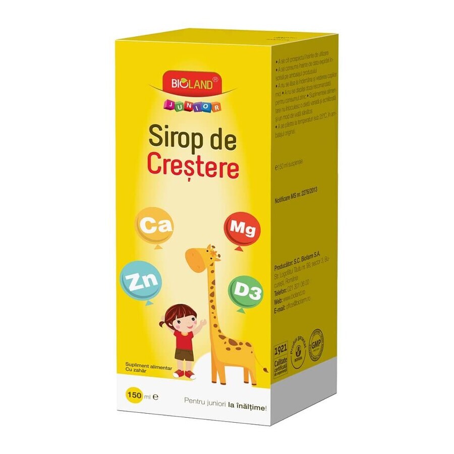 Sirop de creștere Bioland Junior, 150 ml, Biofarm