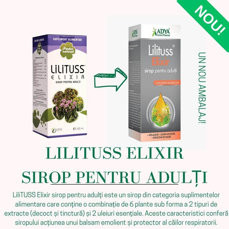 Lilituss Elixier Sirup für Erwachsene, 180 ml, Adya