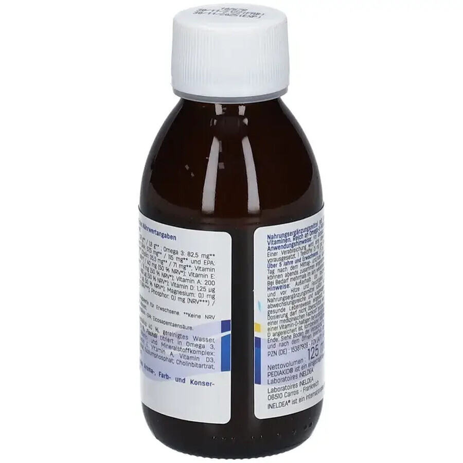 Sirup für Kinder Omega 3 und Vitamin A, C, D, E mit Cola-Geschmack, 125 ml, Pediakid