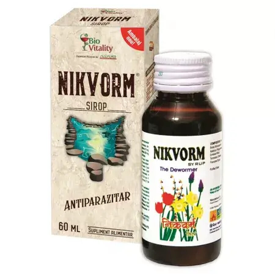 Nikvorm Sirup für die Beseitigung von Darmparasiten Bio Vitality, 60 ml Bewertungen