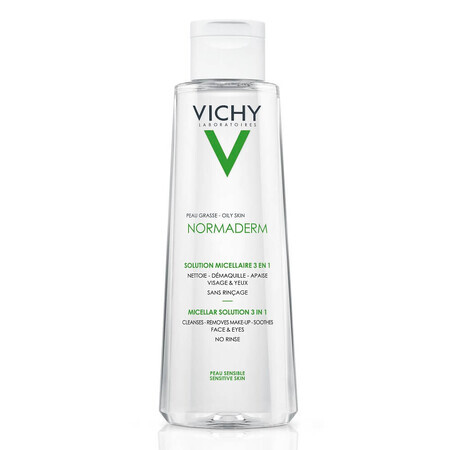 Vichy Normaderm 3-in-1 Reinigungs-Fluid für empfindliche Haut mit Unreinheiten, 200 ml