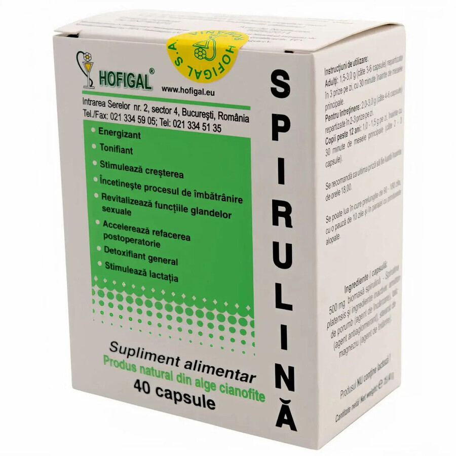 Spirulina 200 mg, 40 Tabletten, Hofigal