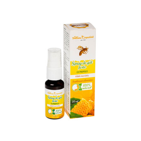 Spray de gât forte cu propolis fără alcool Albina Carpatină, 20 ml, Apicola Pastoral