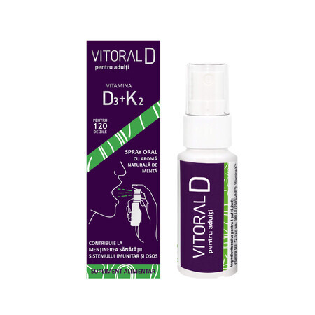 Spray oral pentru adulti Vitoral D3+K2, 25 ml, Vitalogic