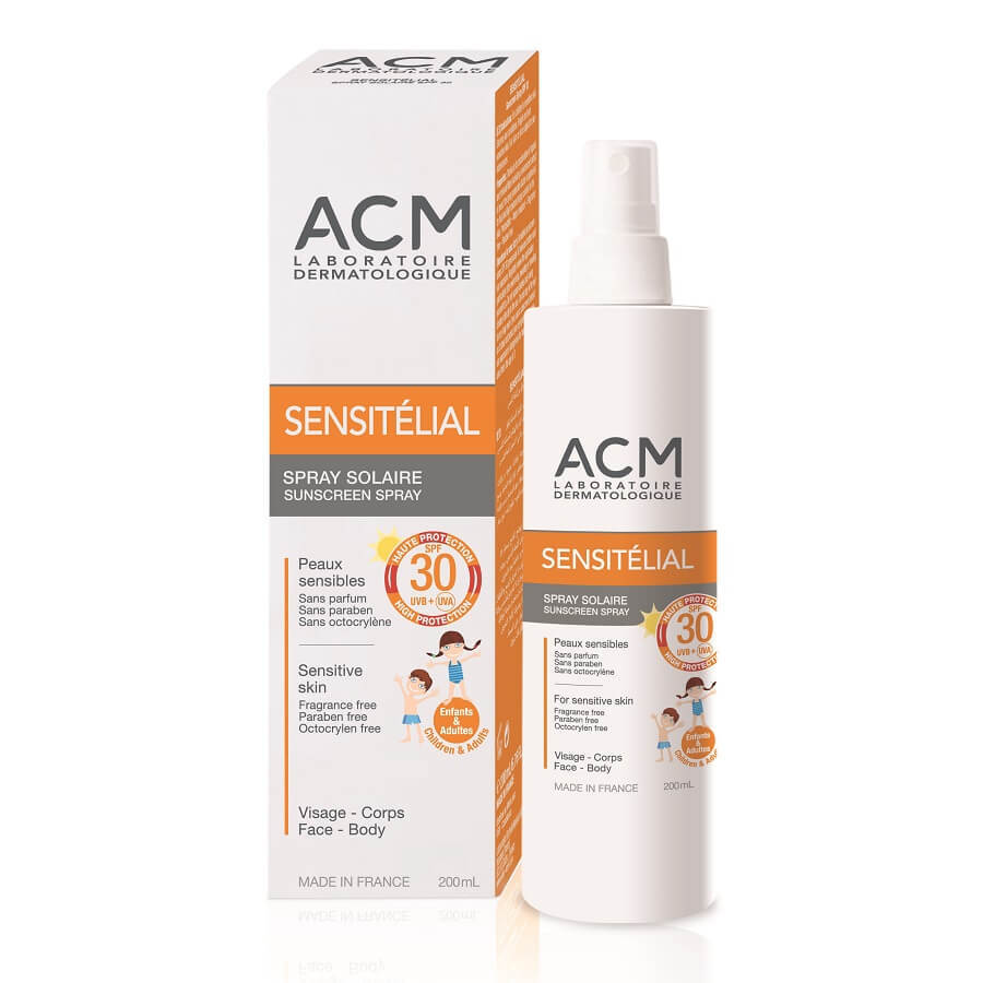 Spray protecție solară pentru copii SPF 30 Sensitelial, 200 ml, Acm