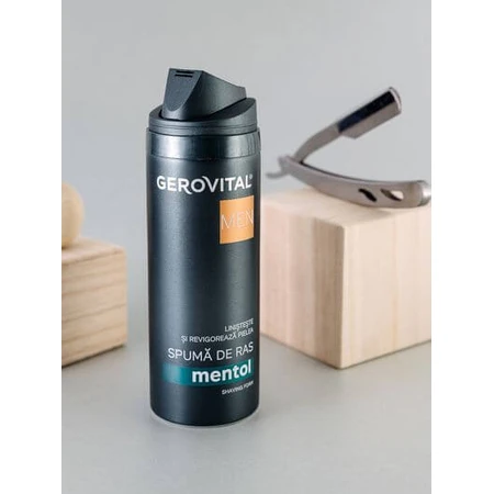 Gerovital Men shaving foam with menthol, 200 ml, Farmec