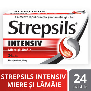 Strepsils Intensiv Honig und Zitrone, 24 Tabletten, Reckitt Benckiser Healthcare