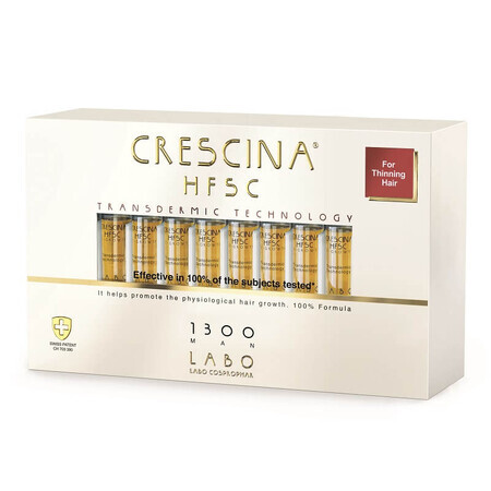 Crescina Transdermische Nachwuchsbehandlung HFSC 1300 MAN, 20 Fläschchen, Labo