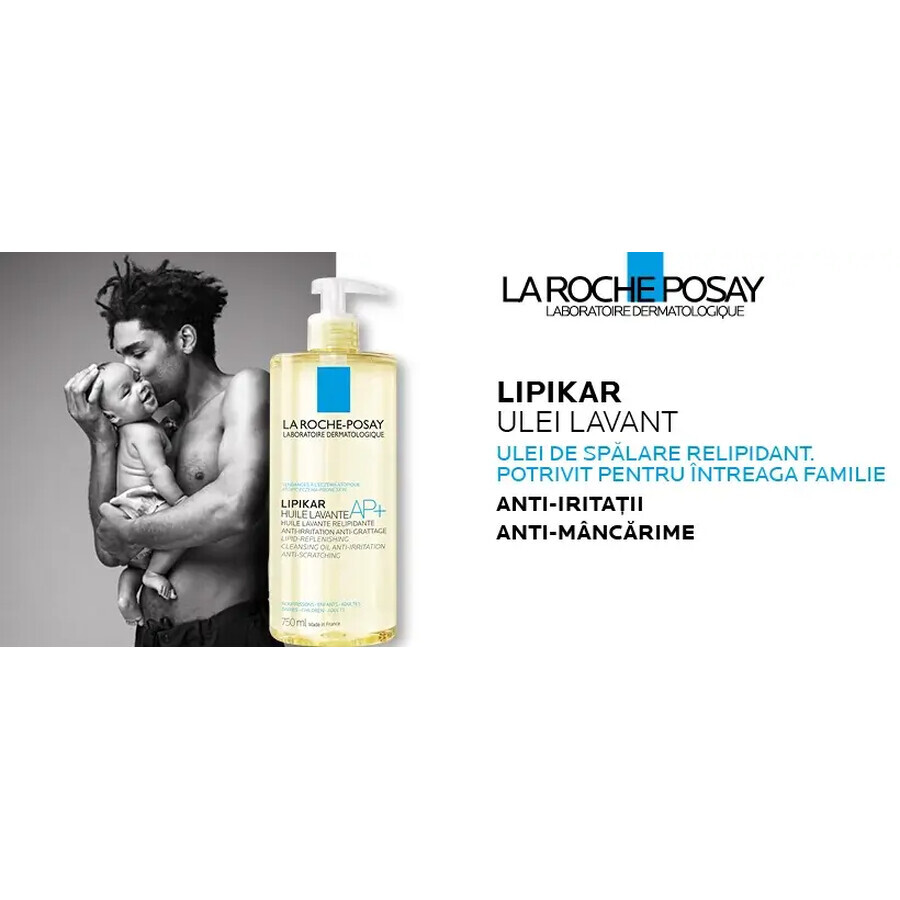 La Roche-Posay Lipikar AP+ relipidising cleansing oil for dry atopic skin, 750 ml