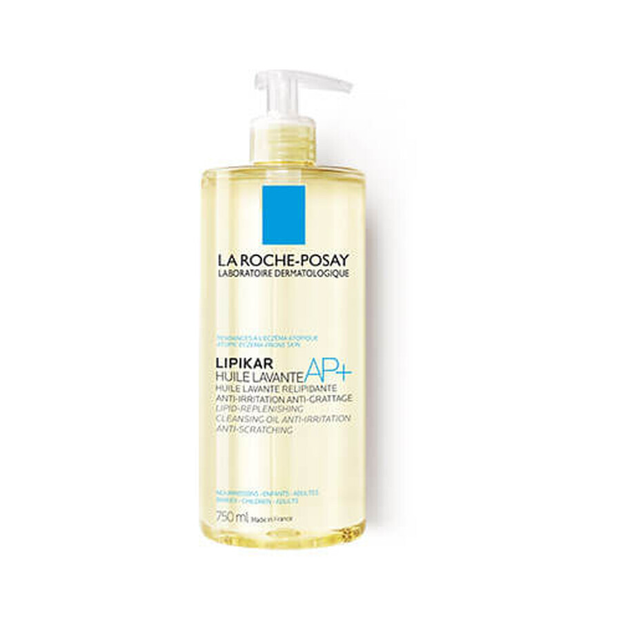 La Roche-Posay Lipikar AP+ rückfettendes Reinigungsöl für trockene atopische Haut, 750 ml