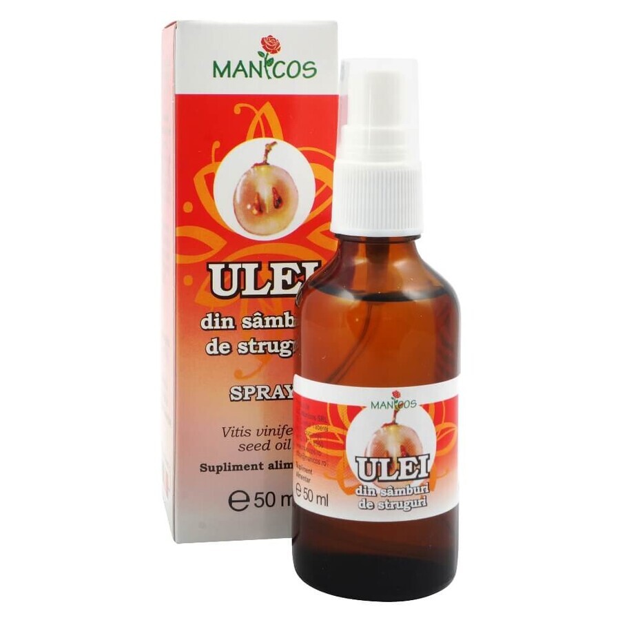 Ulei din samburi de struguri, spray, 50 ml, Manicos