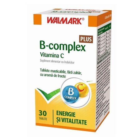 B-Komplex + Vitamin C mit Fruchtgeschmack, 30 Tabletten, Walmark