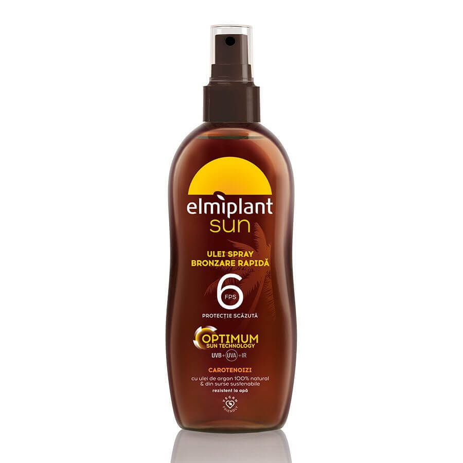 Ulei spray pentru bronzare rapida SPF 6 Optimum Sun, 150 ml, Elmiplant