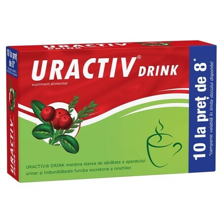 Uractiv Drink, 8 + 2 plicuri, Fiterman Pharma